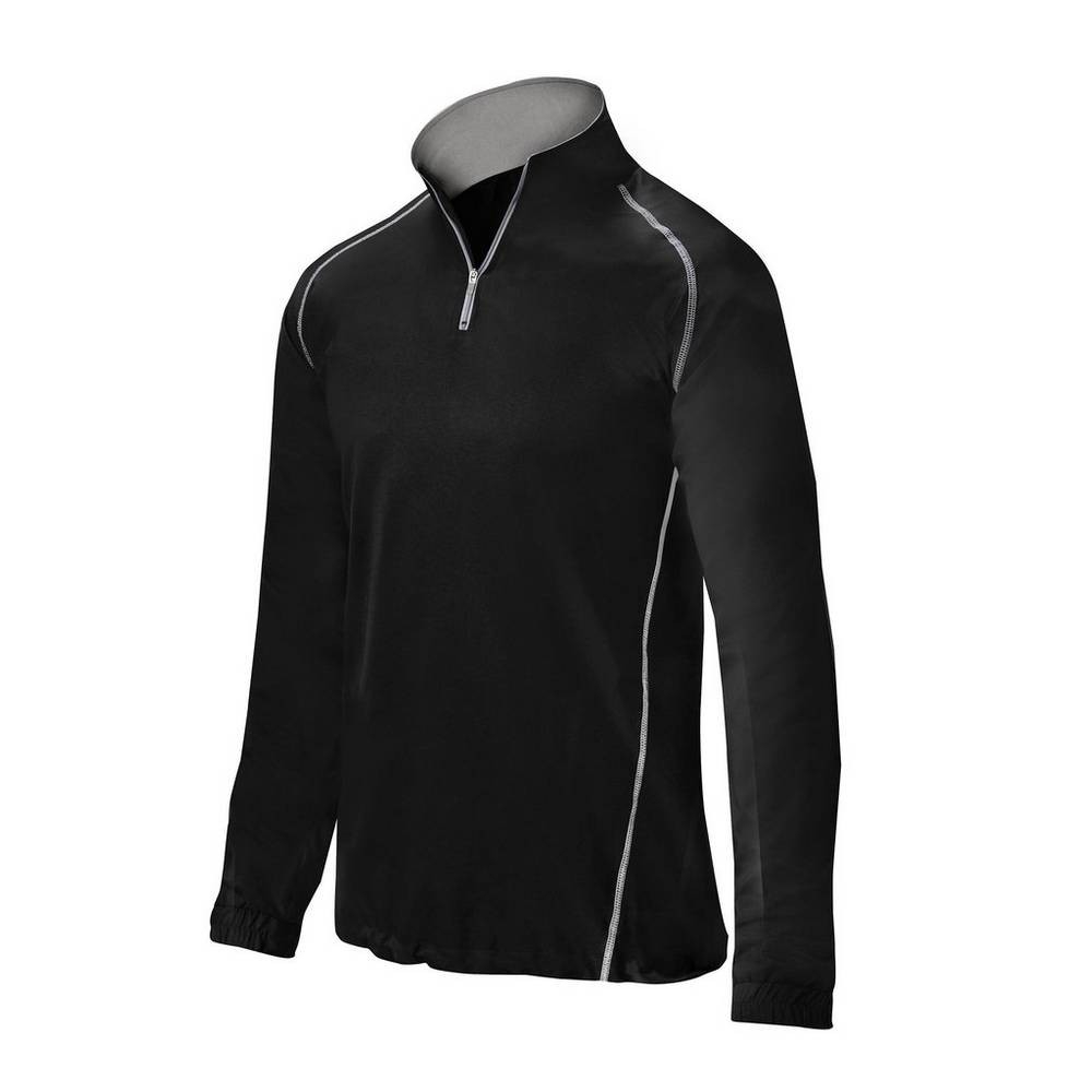 Mens Mizuno Comp 1/4 Zip Batting Jacket Black Philippines (RKBPUQ684)